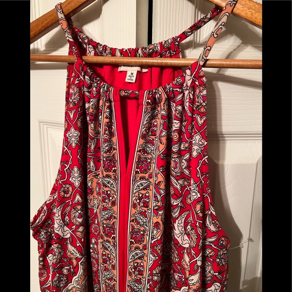 Max Studio Red Paisley print Maxi Sun Dress SZ10 - Picture 5 of 16